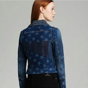 GUESS Studded USA Moto Jean Jacket